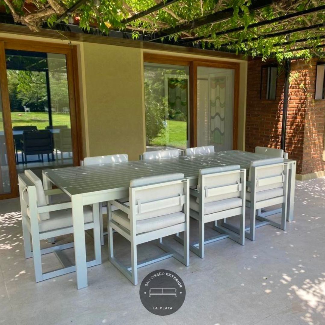 Set Calma para 8 personas anodizado natural